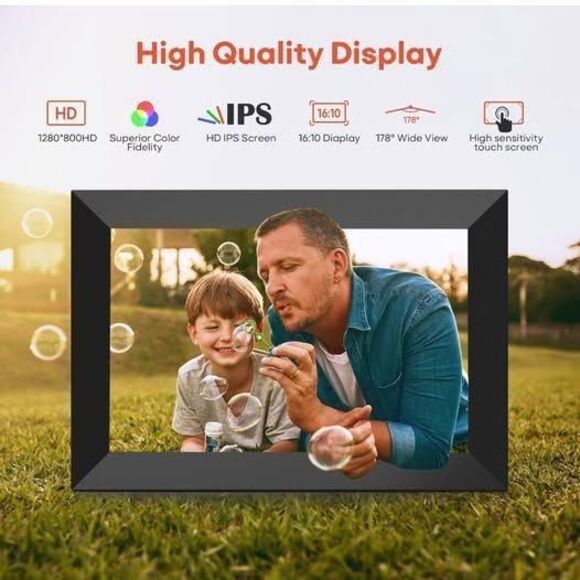 Smart WiFi photo frame Frameo 10.1" – HD digital picture frame with auto-rotate - Picture 5 of 6